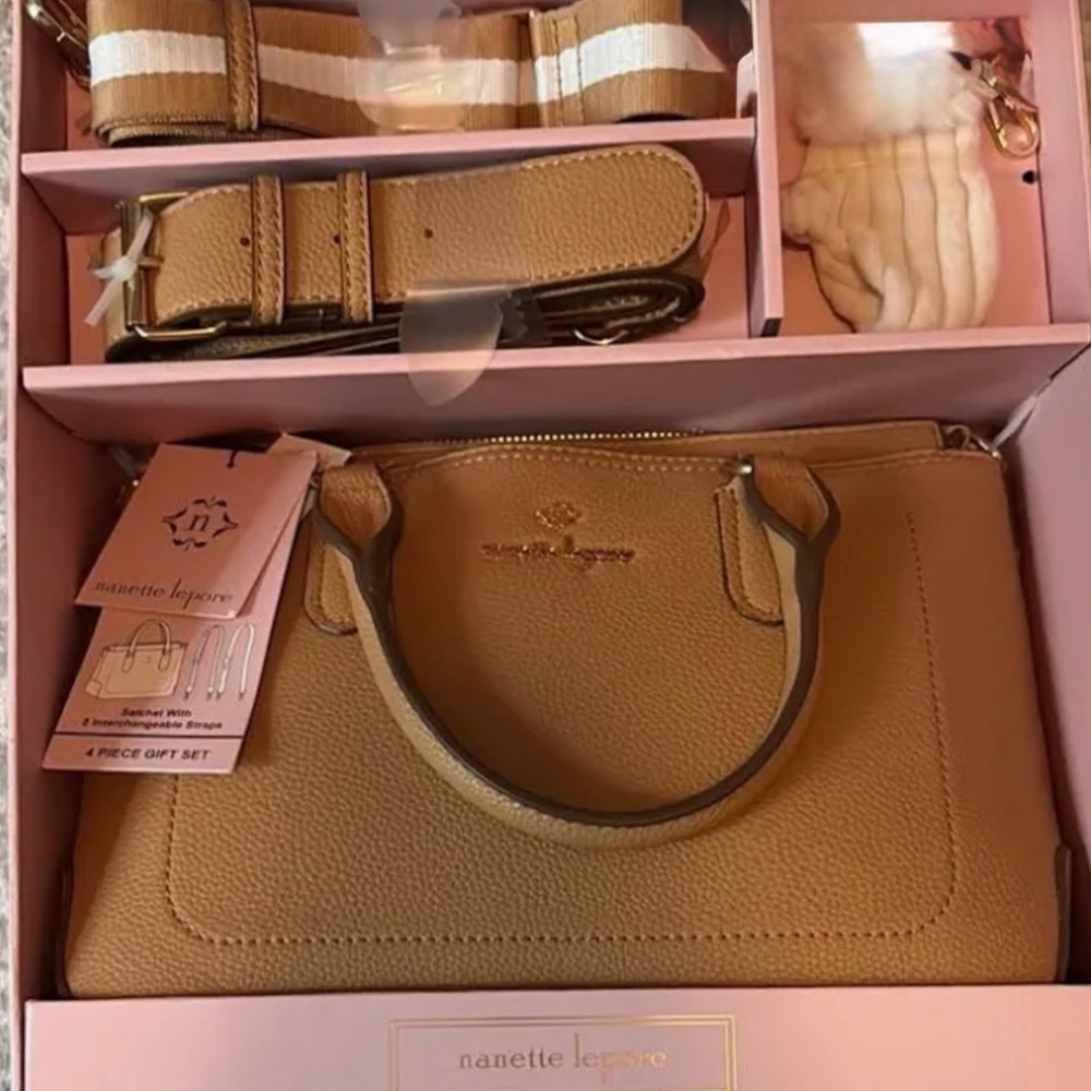Nanette Lepore 4 Piece Set Tan Satchel Bag